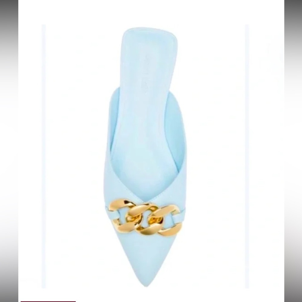 New! Open Edit for Nordstrom Kristina Mule Slide with Gold Chain Accent Size 9.5